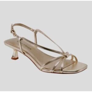 Marc Fisher Raveny Womens Gold Strappy Kitten Heel Sandal Dress Shoe Formal 11